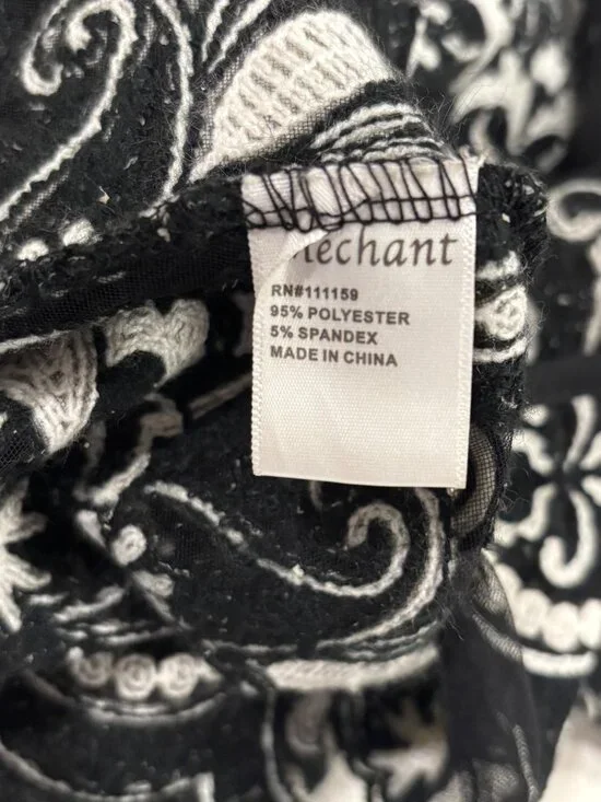 Mechant Sheer Lace Kimono Duster S Black Mesh Embroidered Boho Layer - Picture 6 of 8